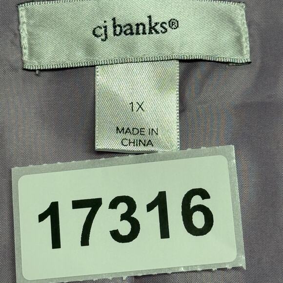 CJ Banks Jacket Womens 1X Purple Scaled Print Full Zip Ruched Sleeves Snake - Picture 11 of 11